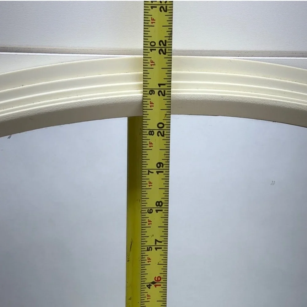 Vintage Stanley Works Arched Wall Mirror Off-White Cream TAT4102WT-1319 16x21